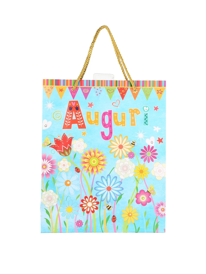 Sacchetto da regalo AUGURI fiorato