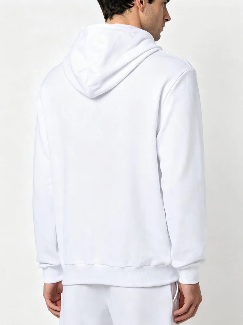 Felpa da uomo in cotone con cappuccio - bianco