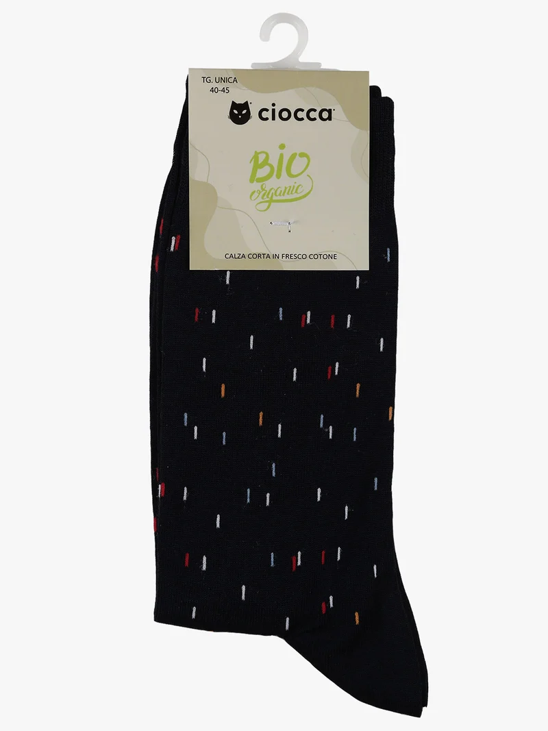 Calze corte da uomo in fresco cotone bio - blu scuro