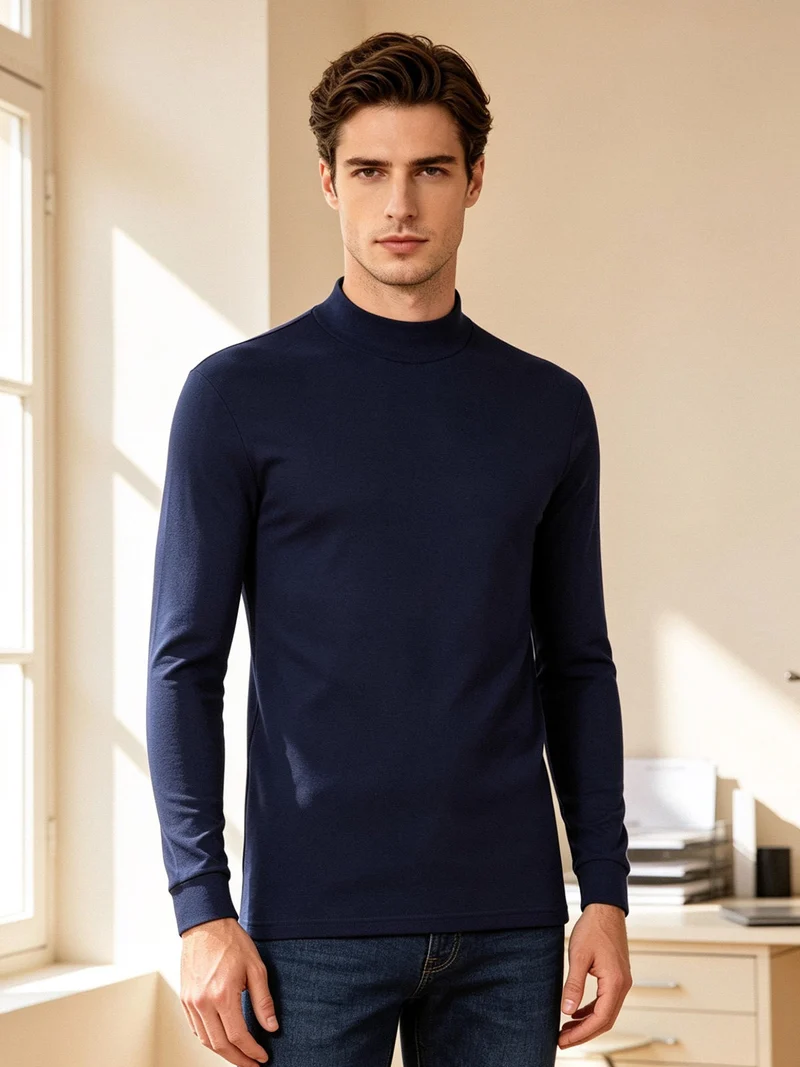 Maglia intima da uomo a lupetto - blu scuro