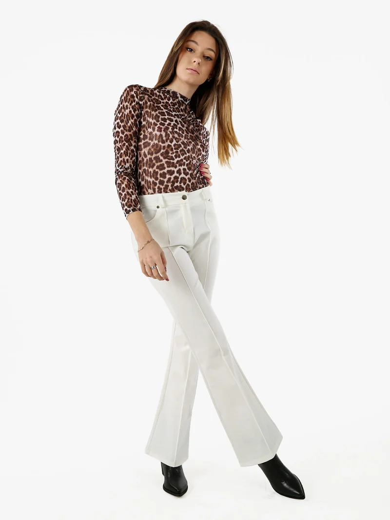 Top body donna animalier a maniche lunghe - multicolore