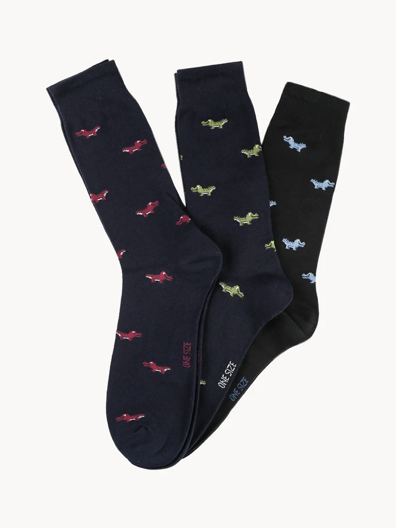 Calza corta da uomo con stampe - blu scuro