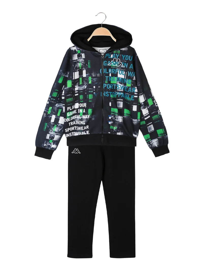 Completo da ragazzo 2 pezzi con cappuccio e zip - grigio scuro
