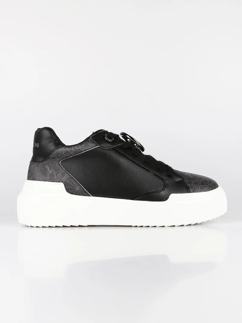 Sneakers donna stringate - nero