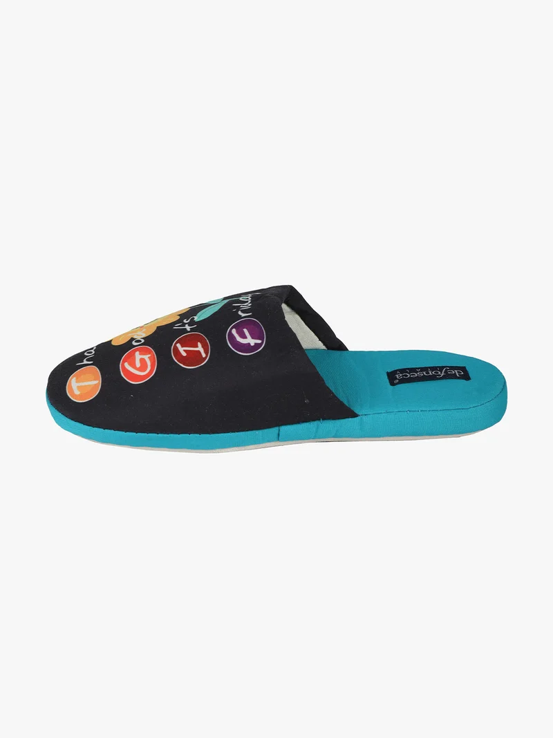 Pantofole da donna con stampe - nero
