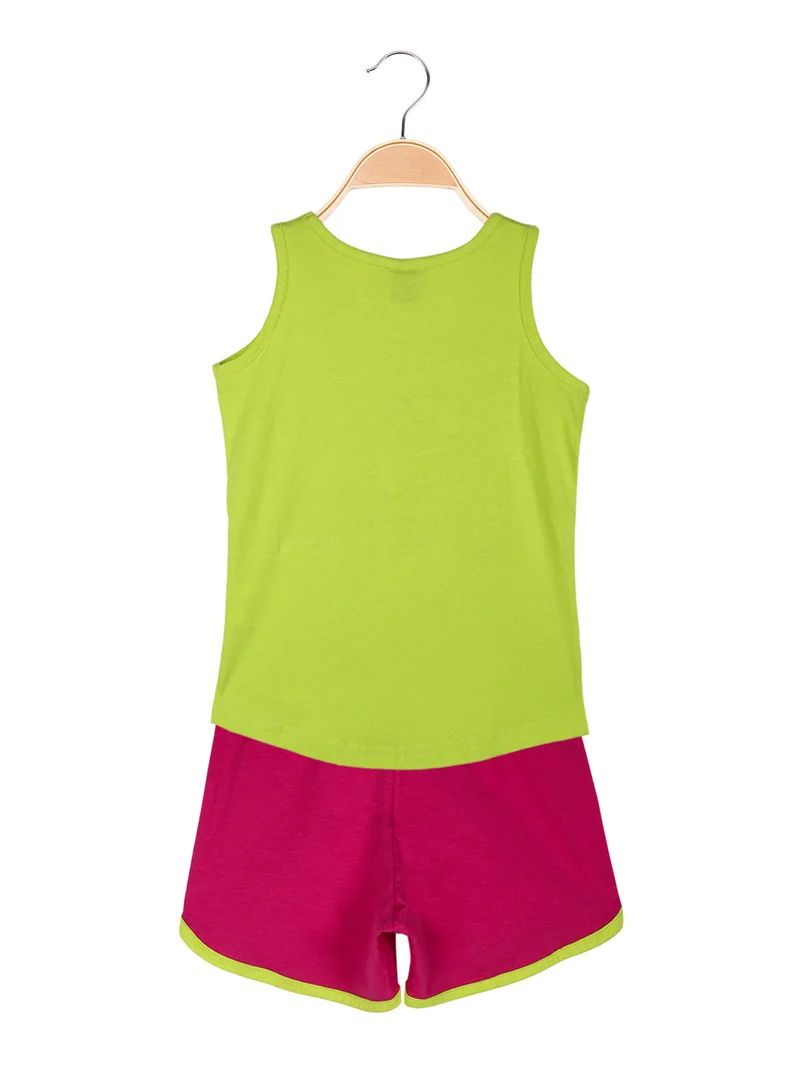 Completo smanicato da ragazza 2 pezzi - verde chiaro