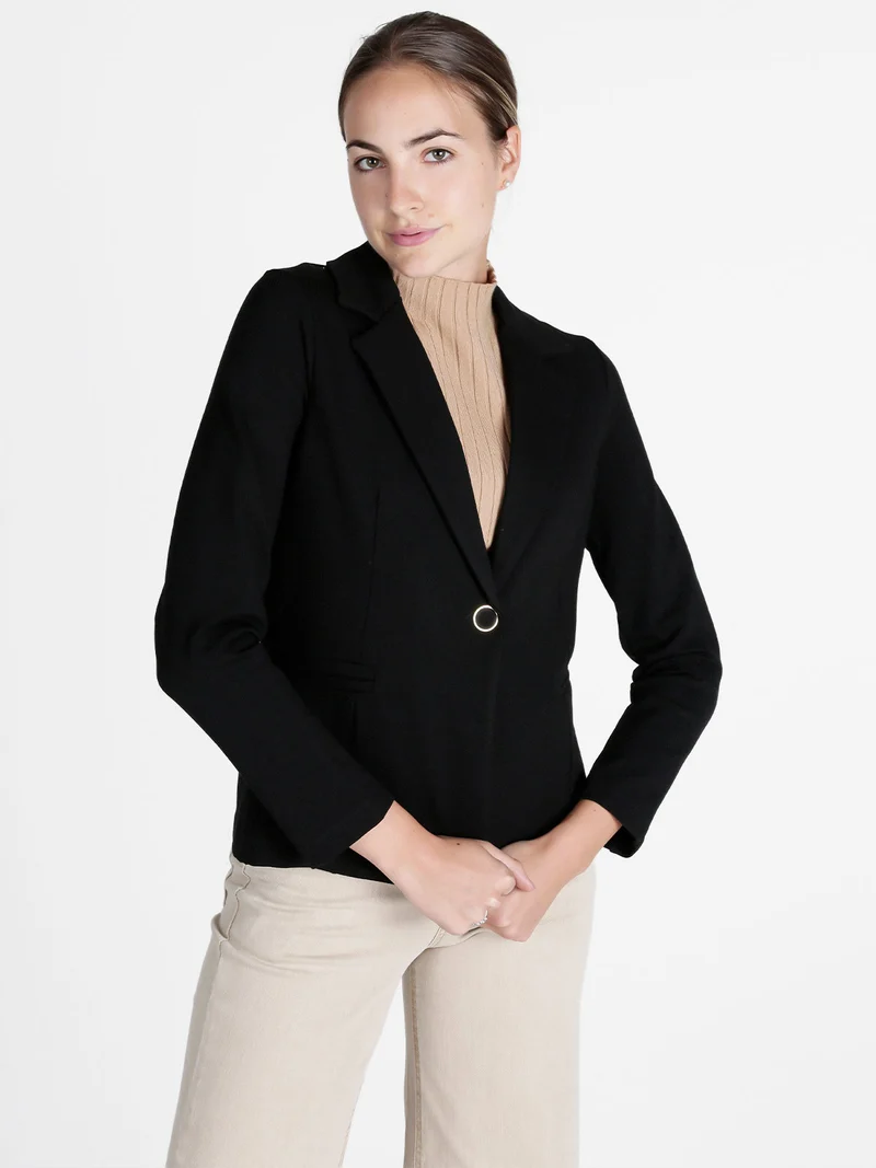 Blazer donna con bottone - nero