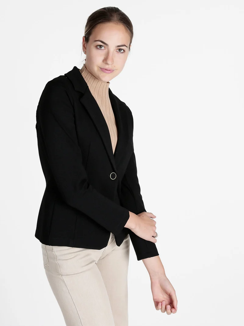 Blazer donna con bottone - nero