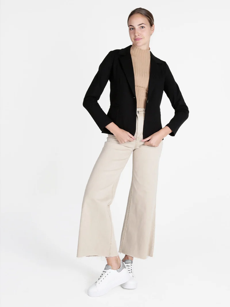 Blazer donna con bottone - nero