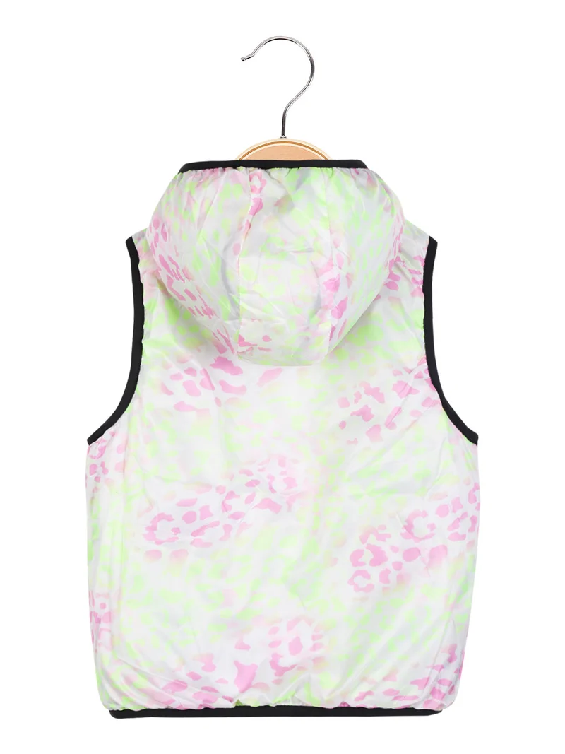 Gilet imbottito da bambina reversibile - nero