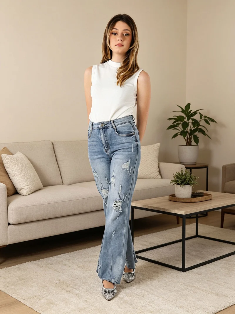 Jeans balloon da donna con strappi - jeans