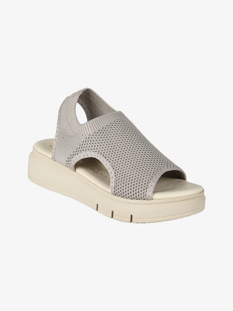 Sandali donna in tessuto con platform - grigio