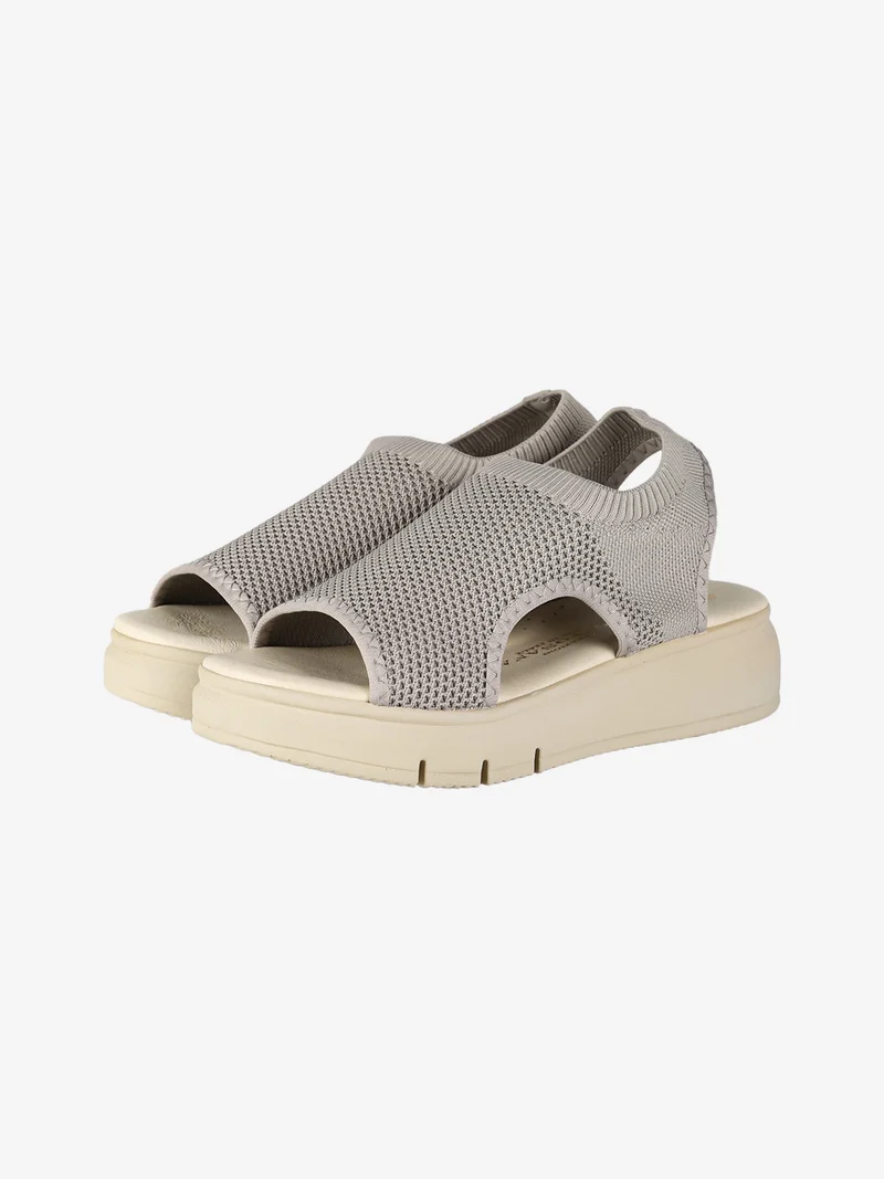 Sandali donna in tessuto con platform - grigio
