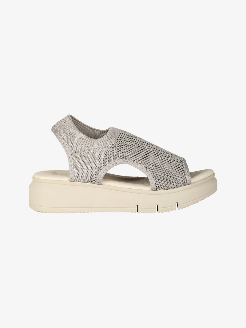 Sandali donna in tessuto con platform - grigio