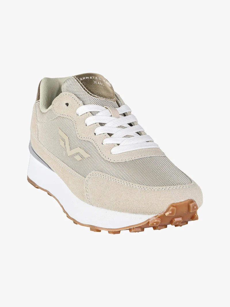 Sneakers donna con platform - sabbia