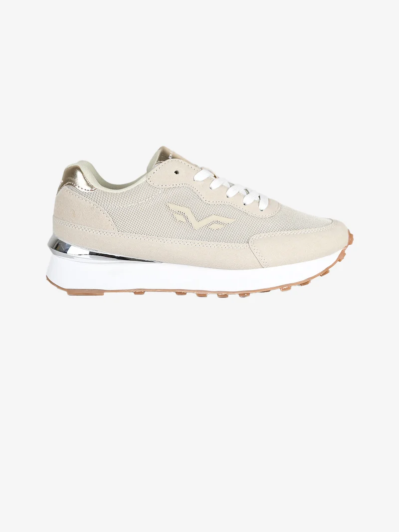 Sneakers donna con platform - sabbia