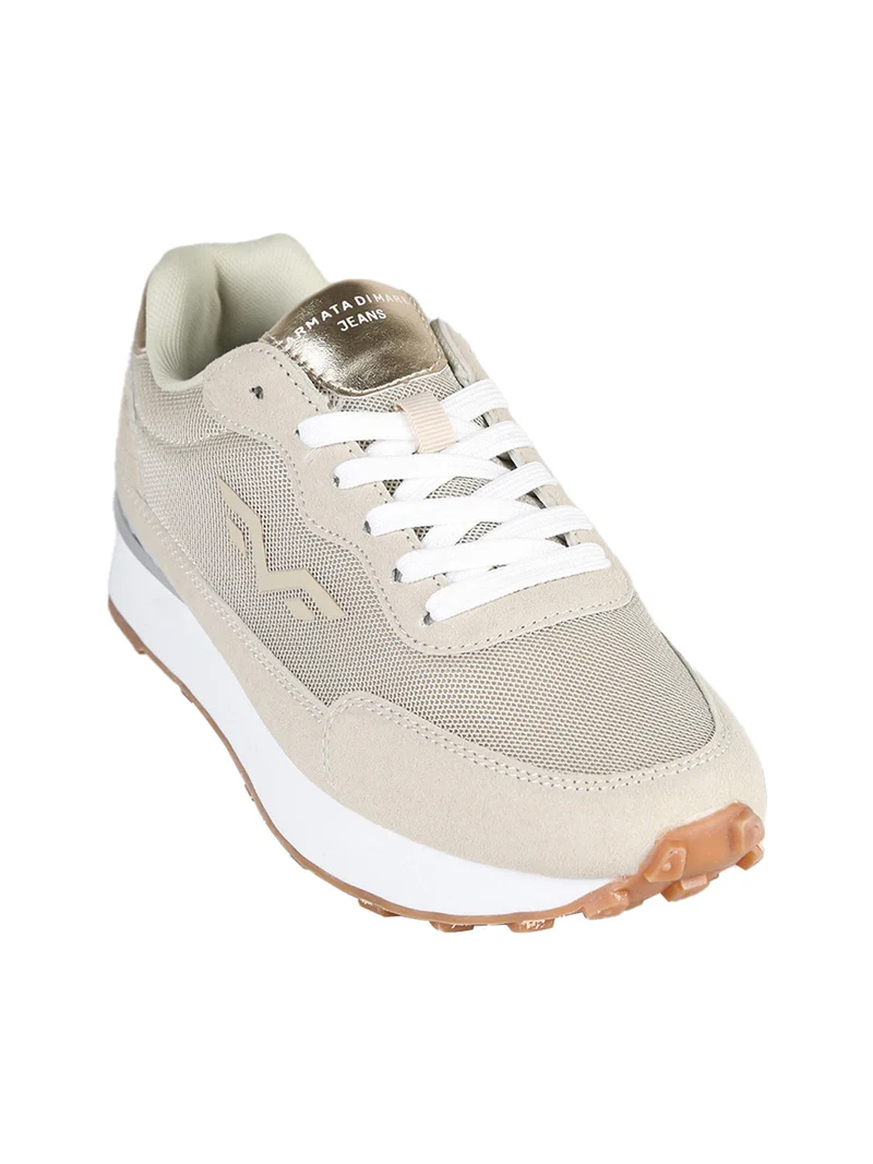 Sneakers donna con platform - sabbia