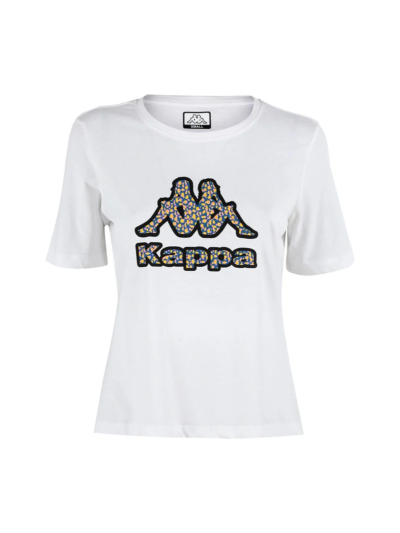 T-shirt donna in cotone con logo - bianco
