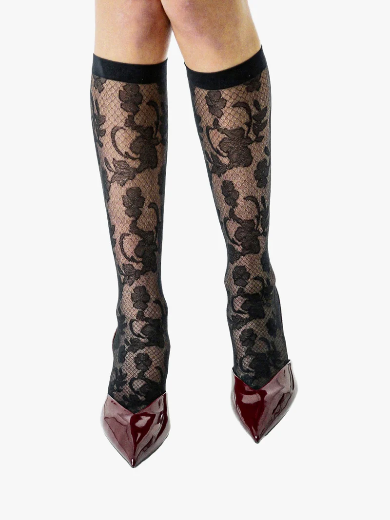 Gambaletti donna in pizzo Parigi - nero