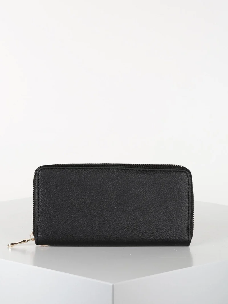 Portafoglio donna rettangolare in ecopelle - nero