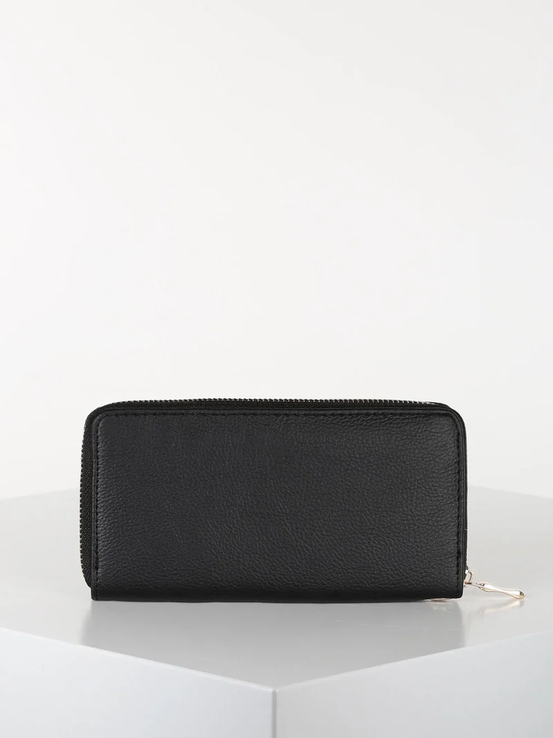 Portafoglio donna rettangolare in ecopelle - nero