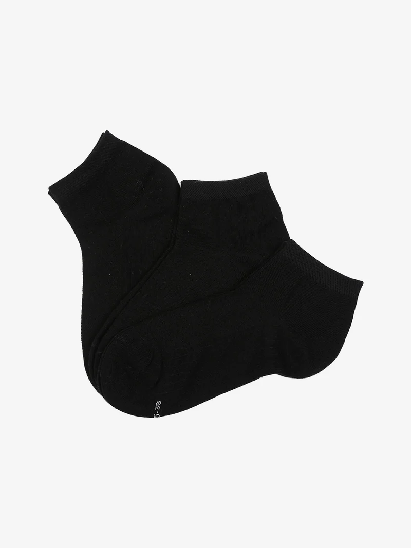 Confezione da 3 paia di calze midi in maglia traspirante - nero