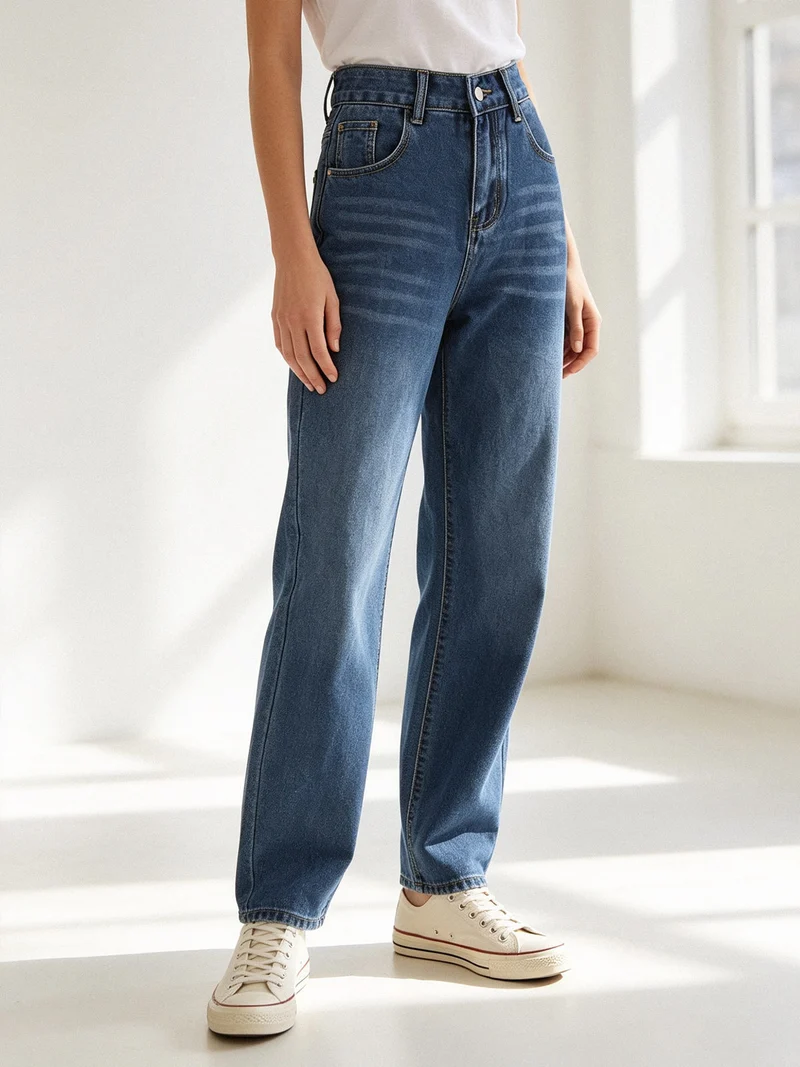 Jeans donna wide leg a vita alta - jeans