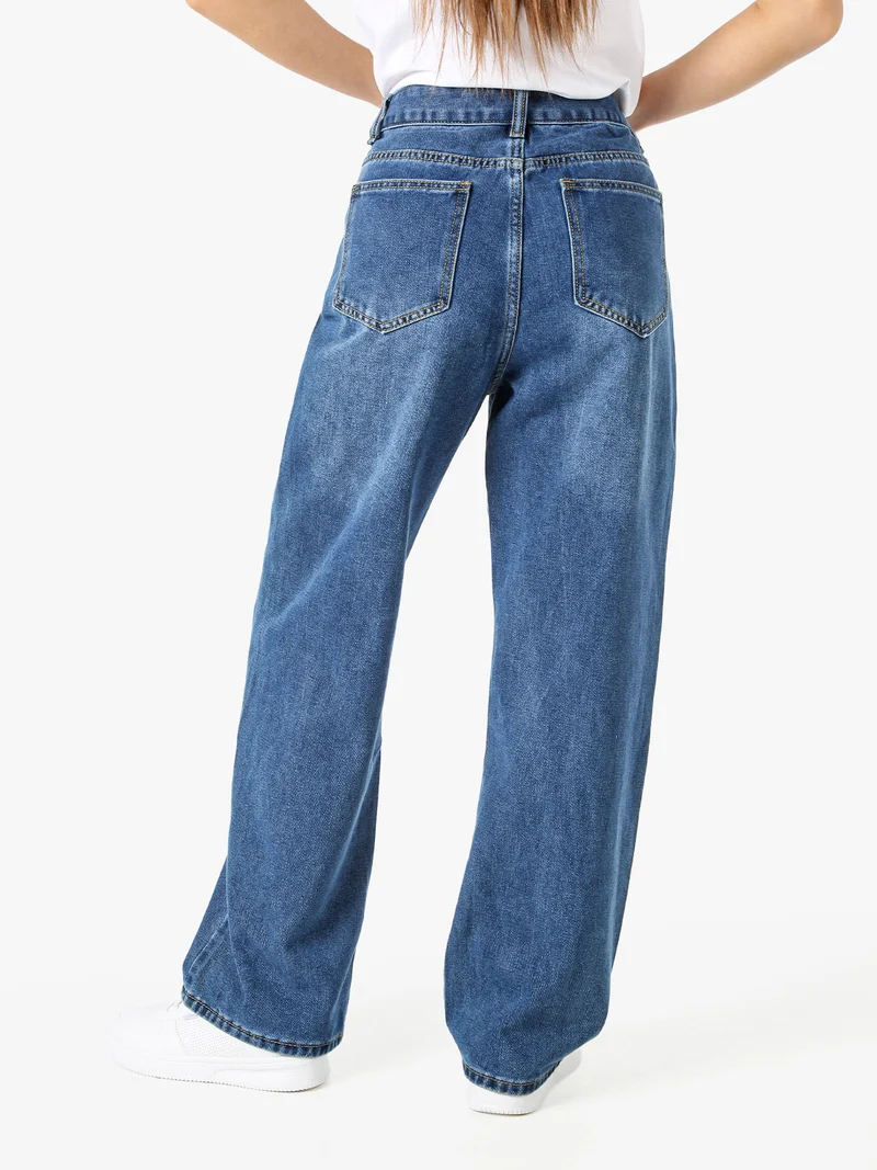 Jeans donna wide leg a vita alta - jeans