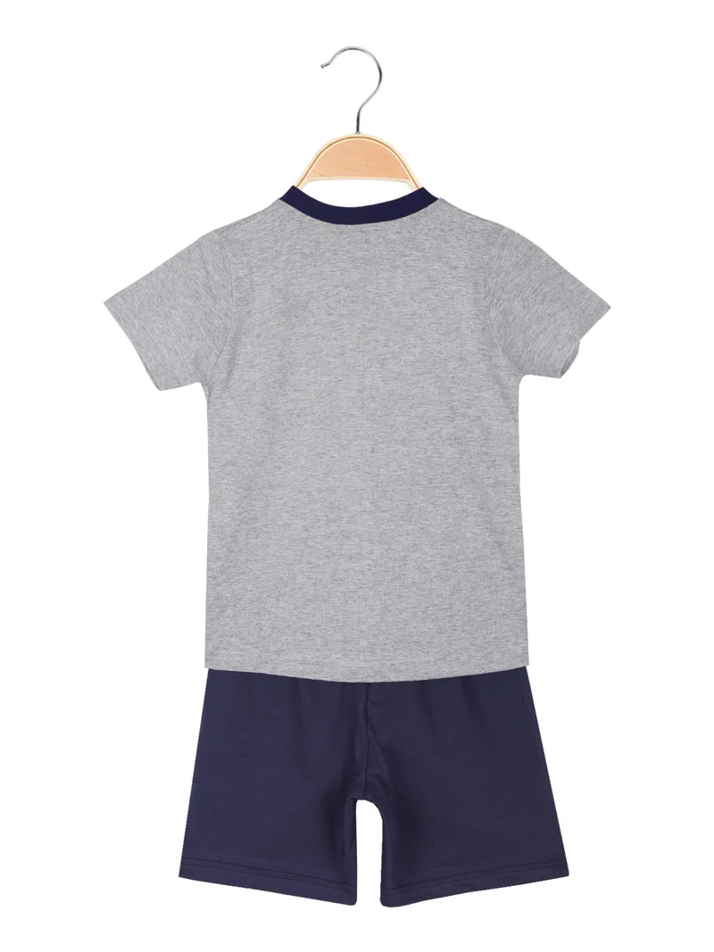 Pigiama corto da bambino in cotone - grigio
