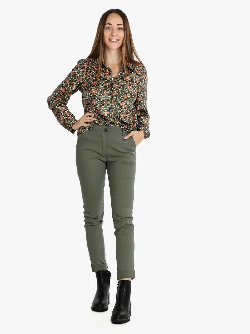 Camicia donna con stampa - verde