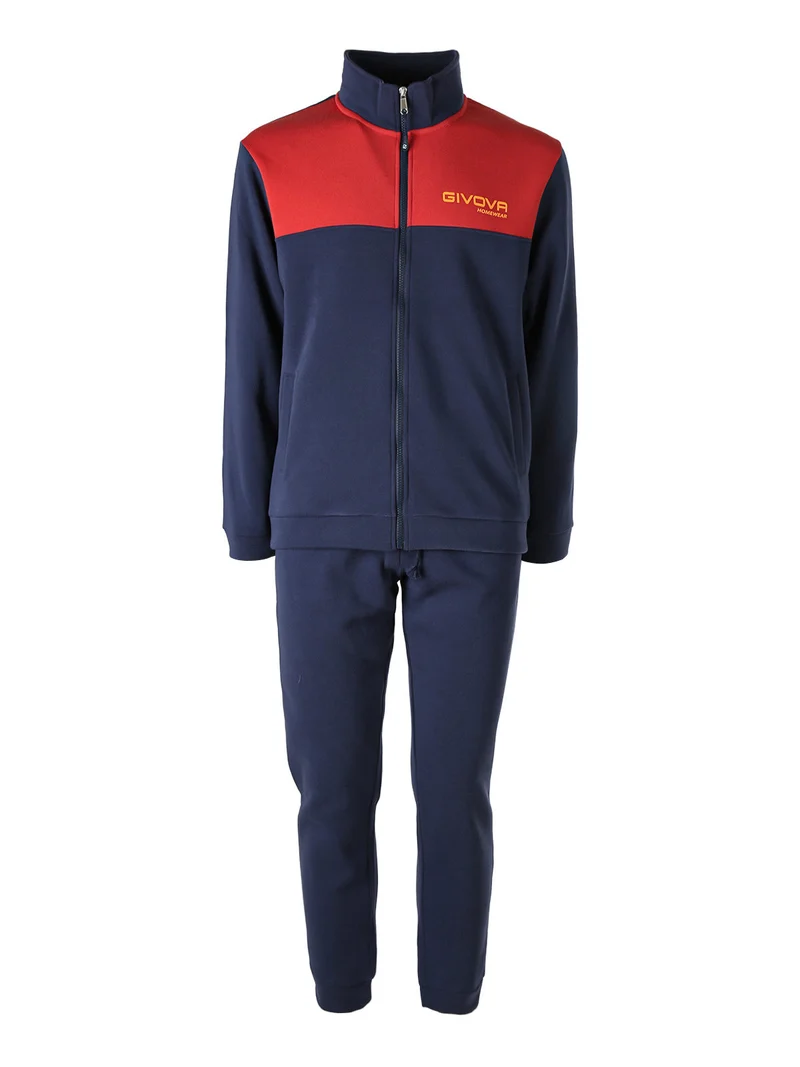 Completo tuta 2 pezzi felpata da uomo full zip - bordeaux