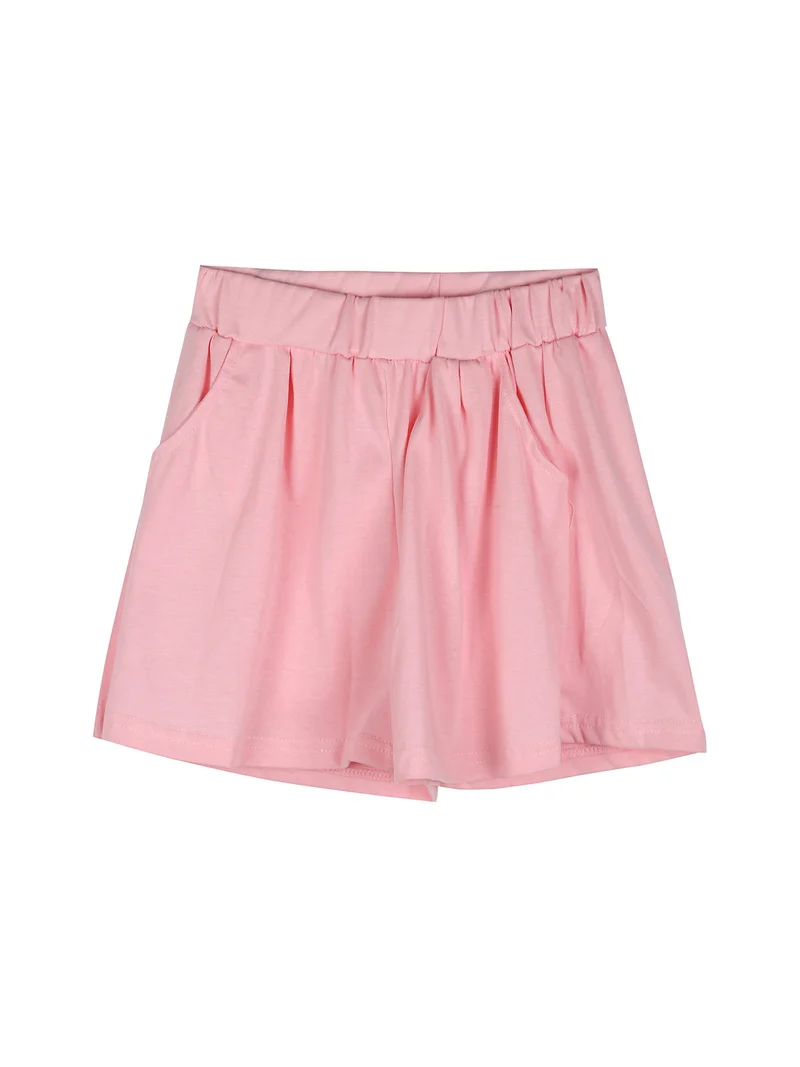 Completo da bambina 2 pezzi con t-shirt e shorts - rosa