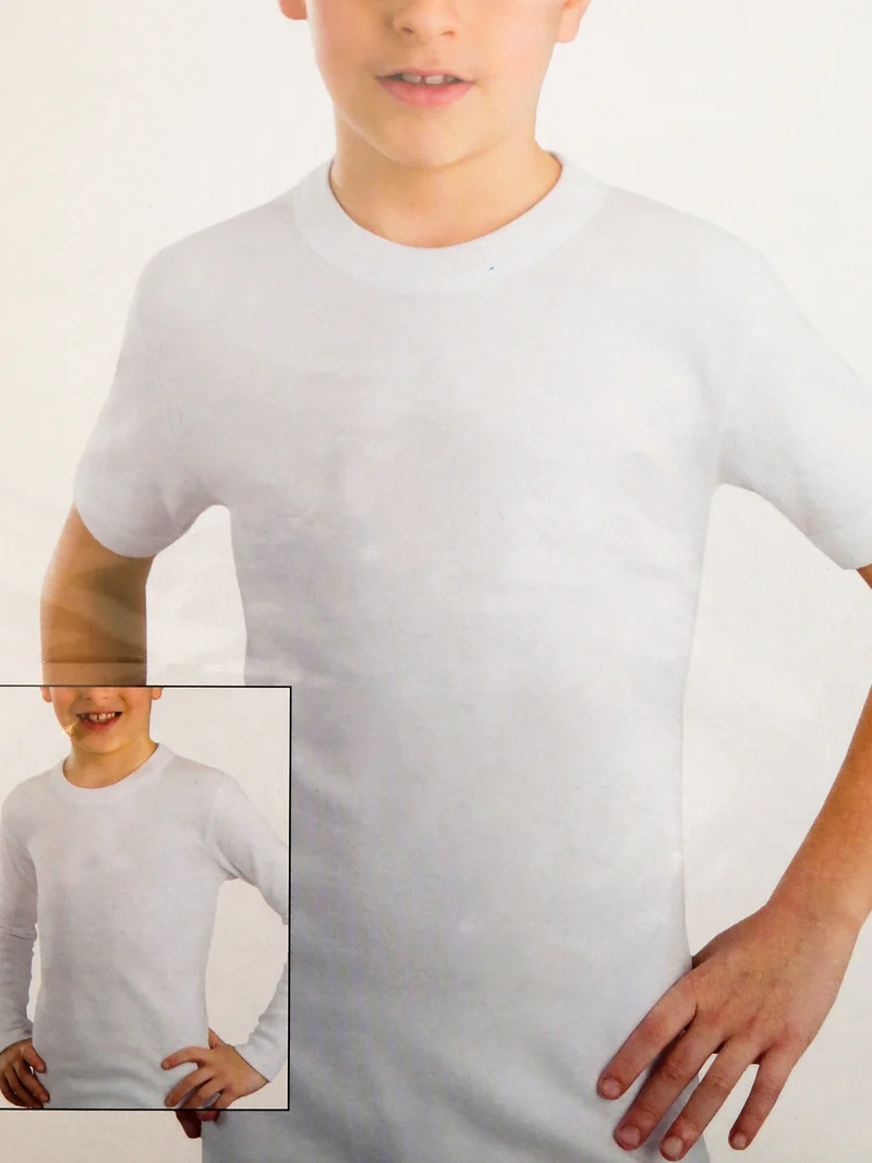 T-shirt intima da bambino in caldo cotone - bianco