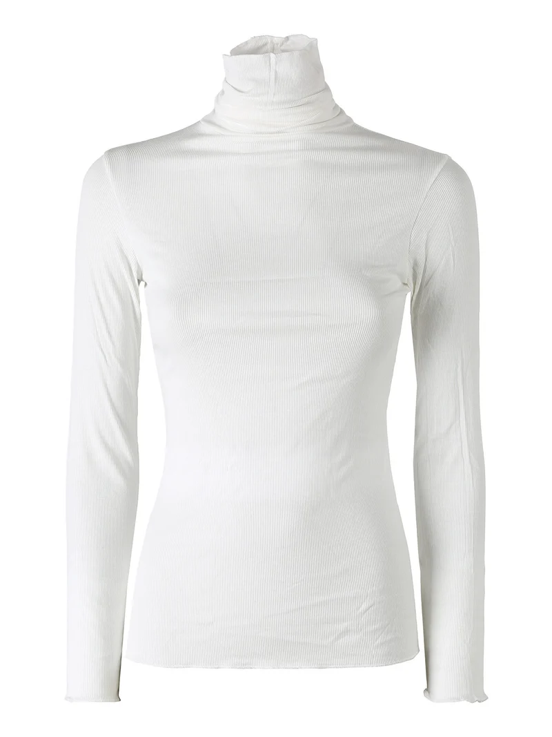 P0736M Dolcevita donna a costine in cashmere - naturale