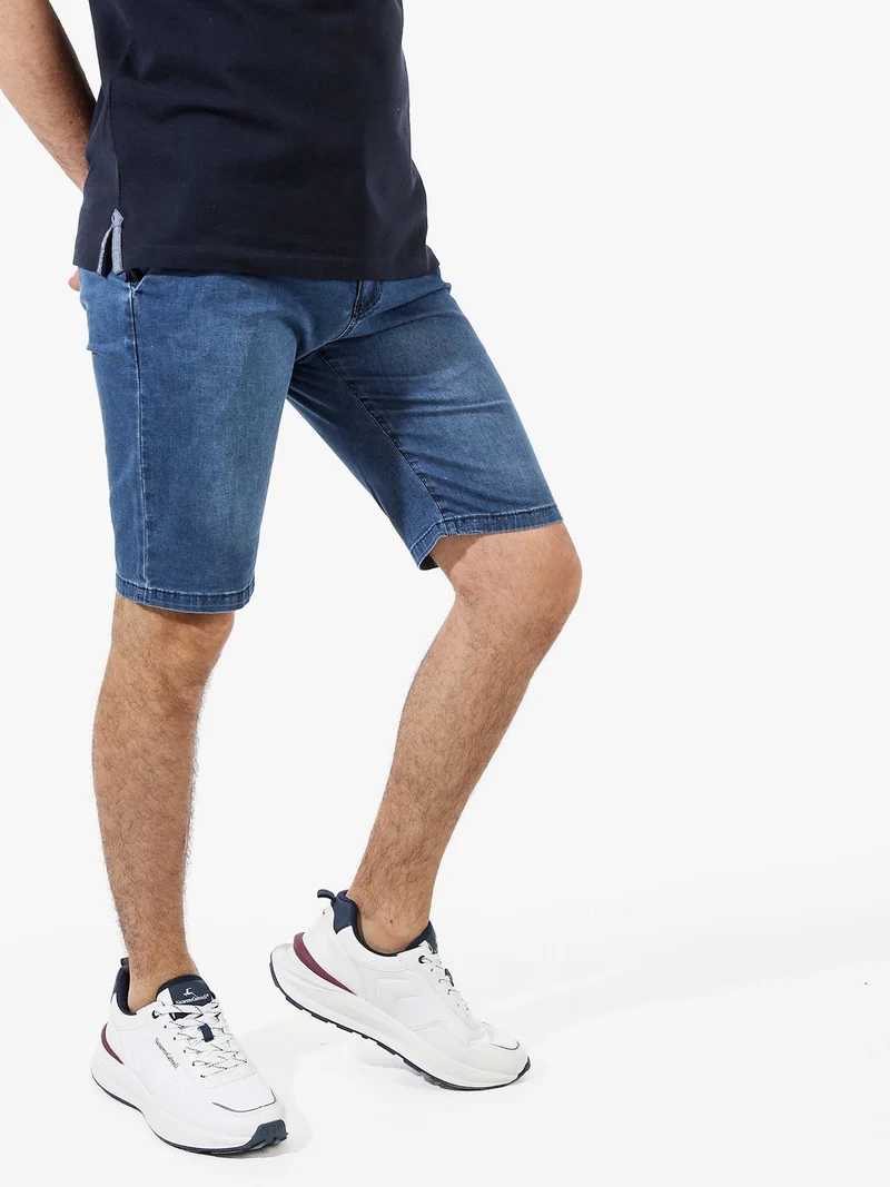 Bermuda da uomo in cotone effetto jeans - jeans