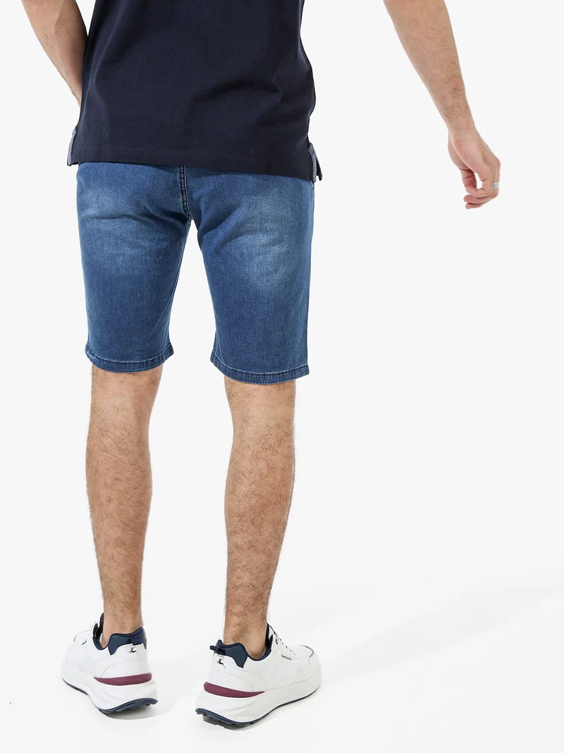 Bermuda da uomo in cotone effetto jeans - jeans