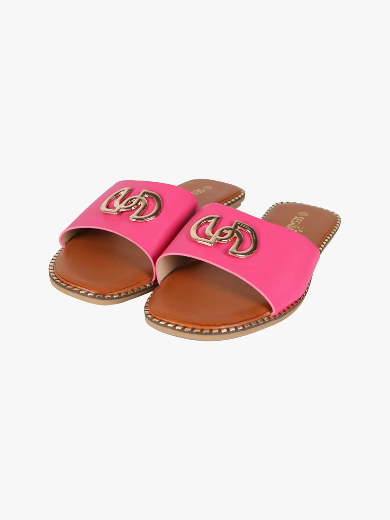 Ciabatte donna con fascia larga - fucsia
