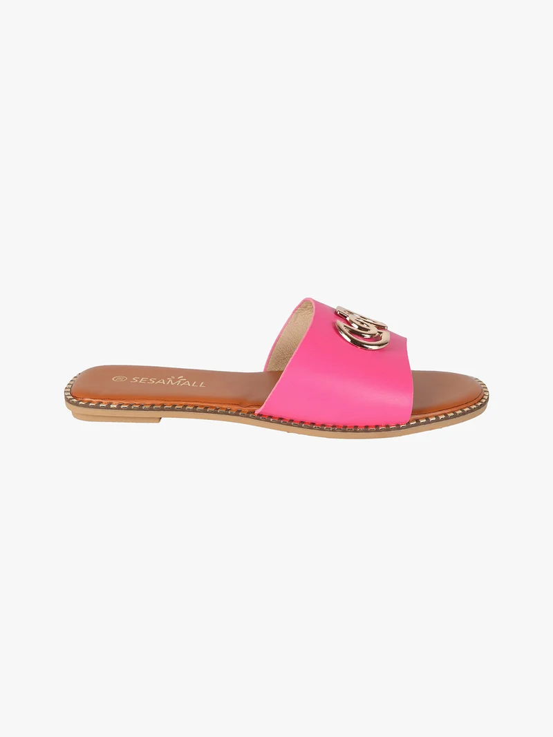 Ciabatte donna con fascia larga - fucsia