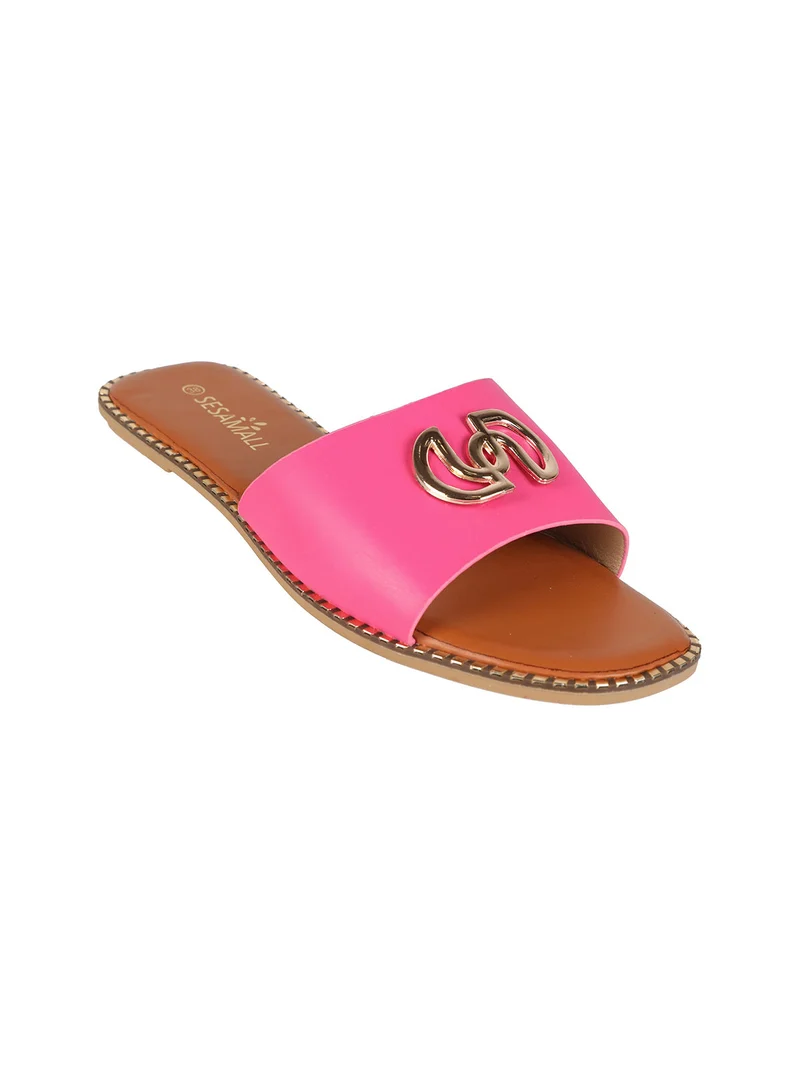 Ciabatte donna con fascia larga - fucsia