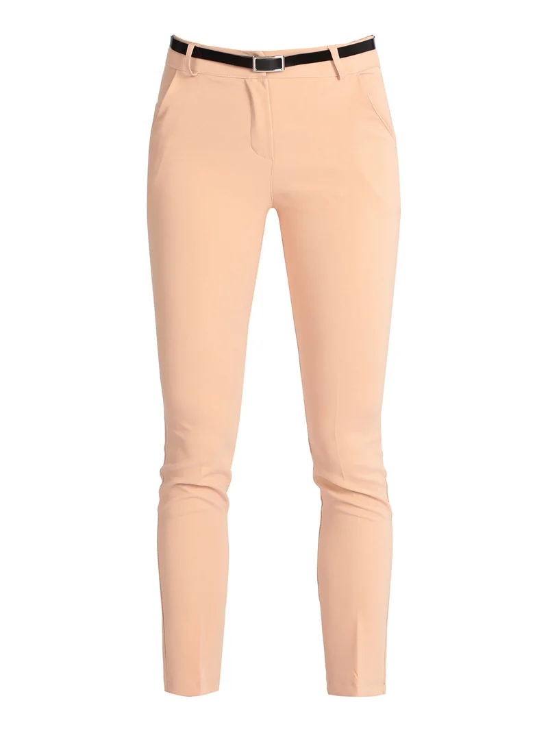 Pantaloni donna eleganti con cintura - rosa