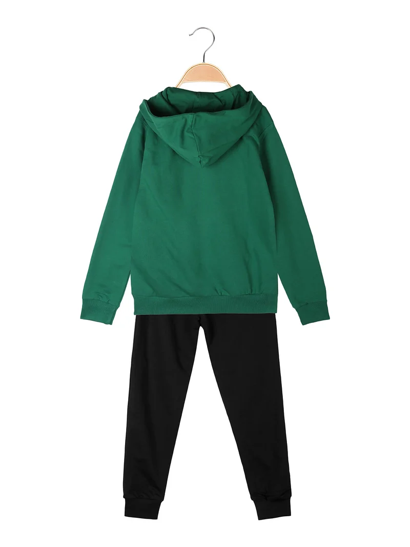 Completo da bambino 2 pezzi con cappuccio - verde