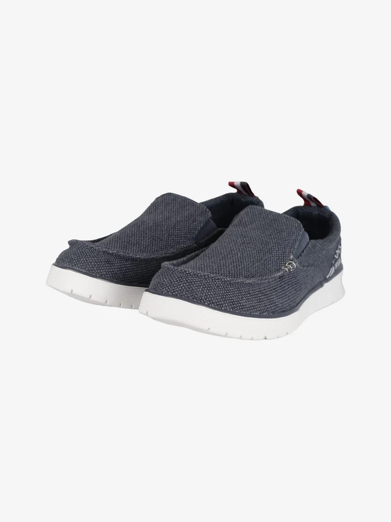 Mocassini in tessuto da uomo slip on - blu scuro