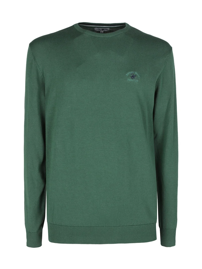 Pullover girocollo da uomo in cotone - verde