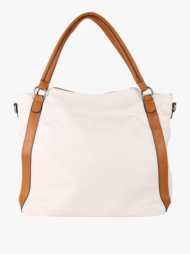 Borsa hobo da donna con doppi manici - panna