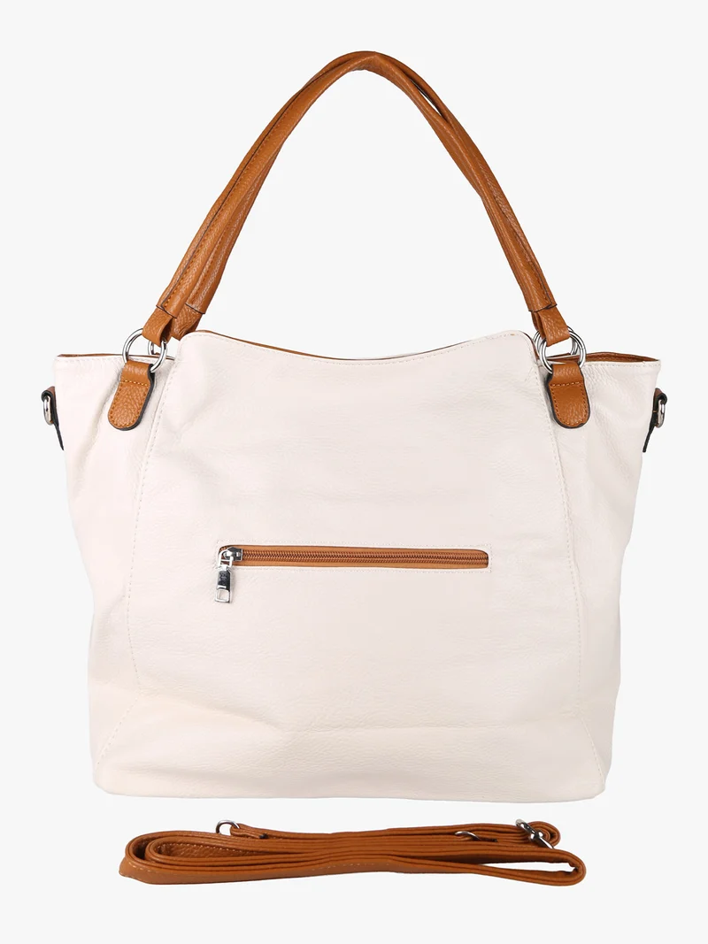 Borsa hobo da donna con doppi manici - panna