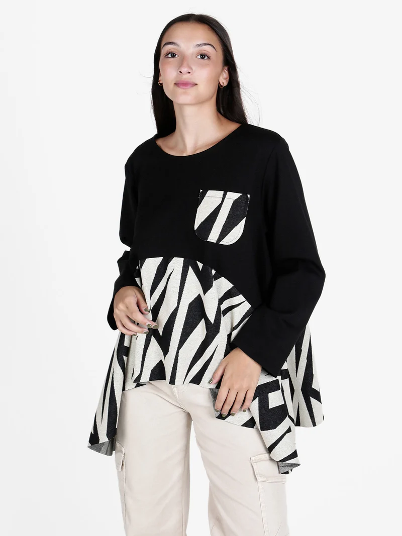 Maxi maglia donna oversize - nero