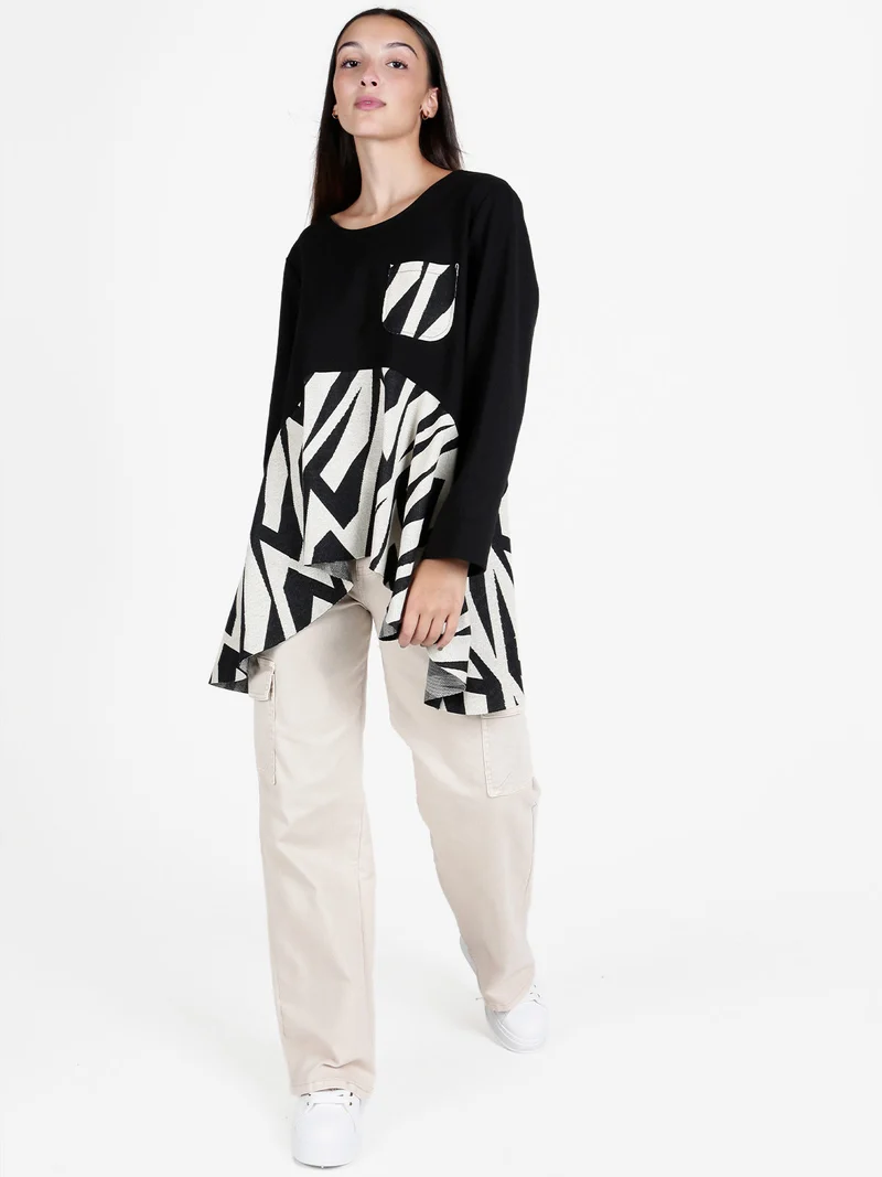 Maxi maglia donna oversize - nero