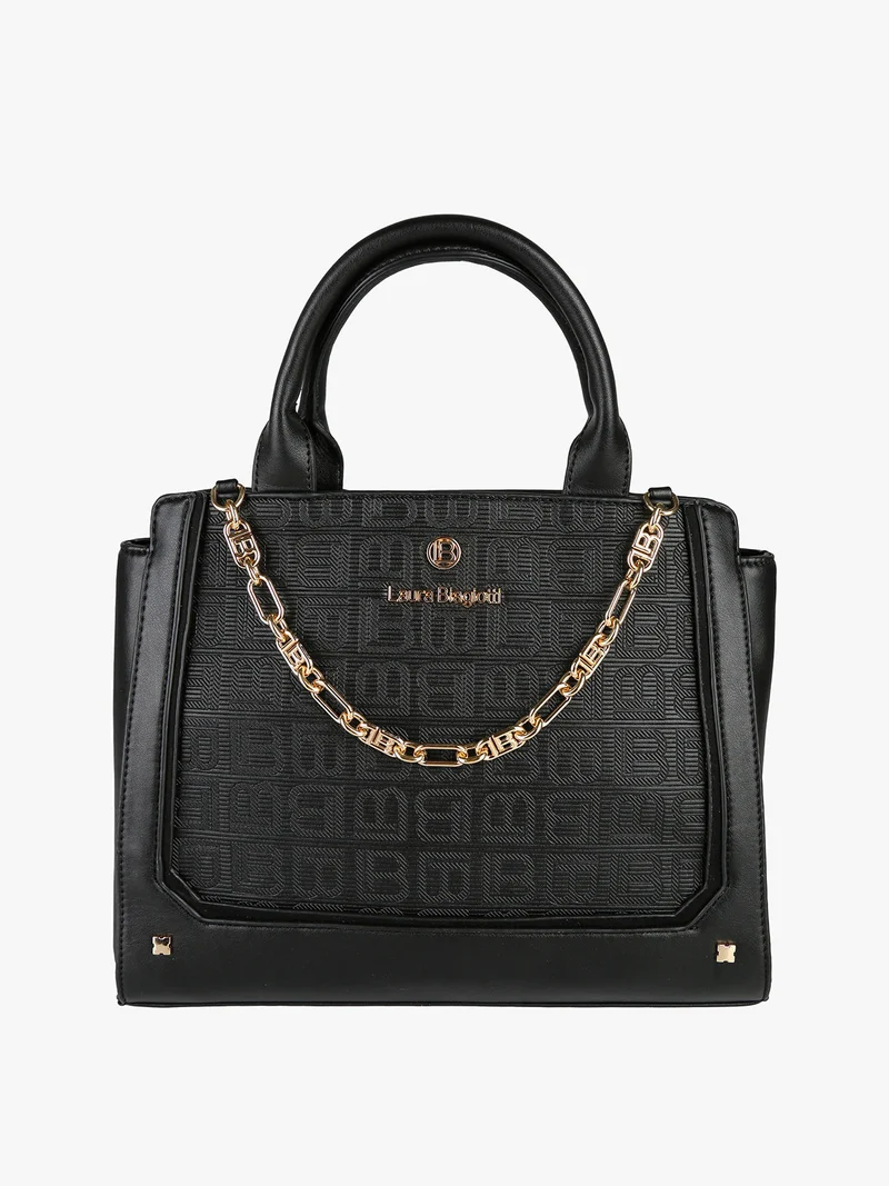 Borsa donna mini tote con catena - nero