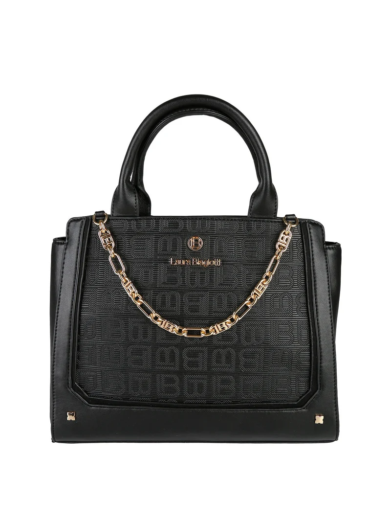 Borsa donna mini tote con catena - nero