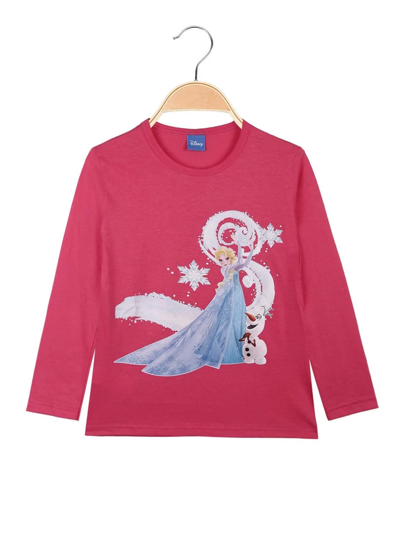 Maglietta Elsa da bambina a manica lunga - fucsia